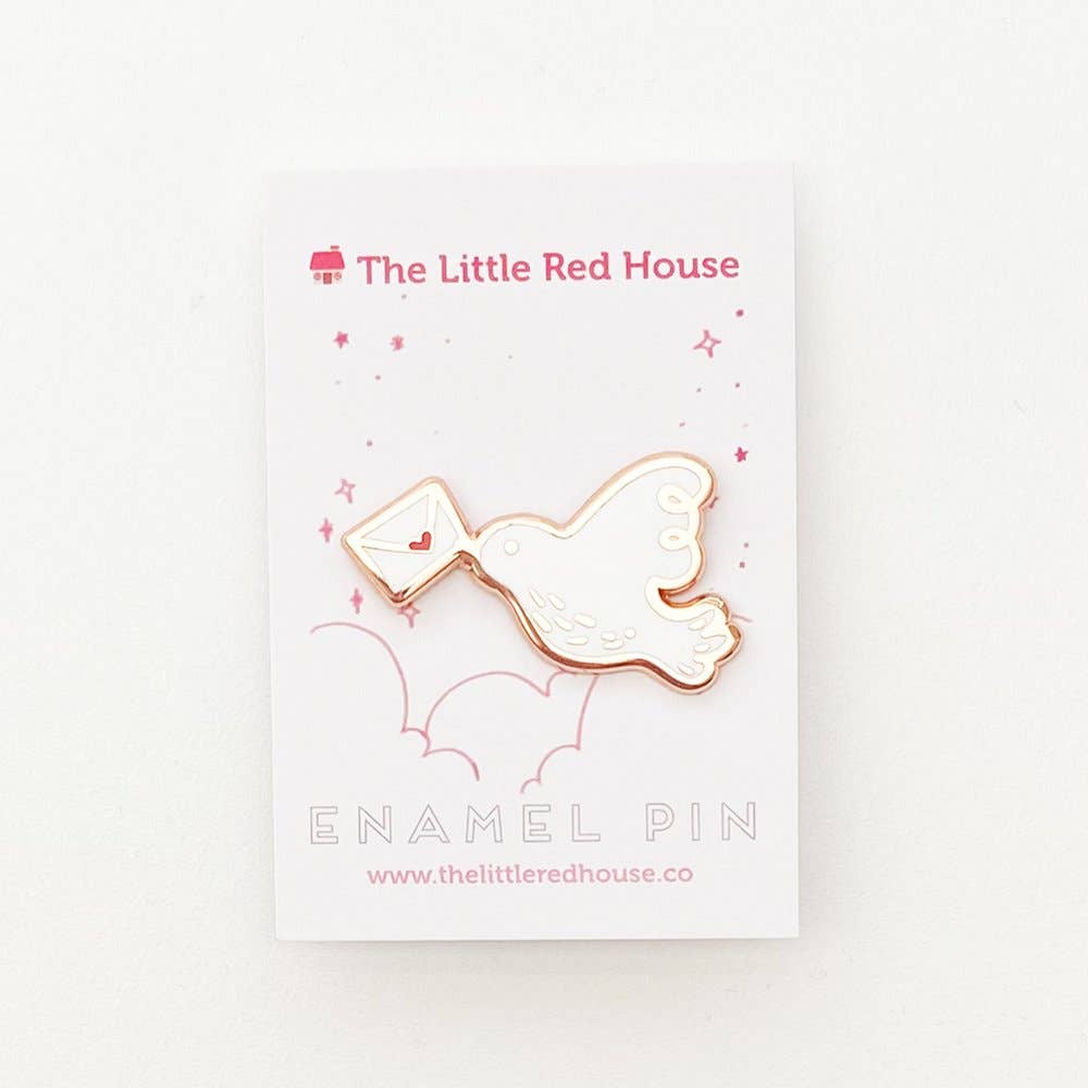 Pigeon with Letter Enamel Pin