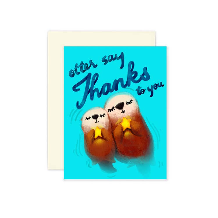 Otter Say Thank You Blank Card