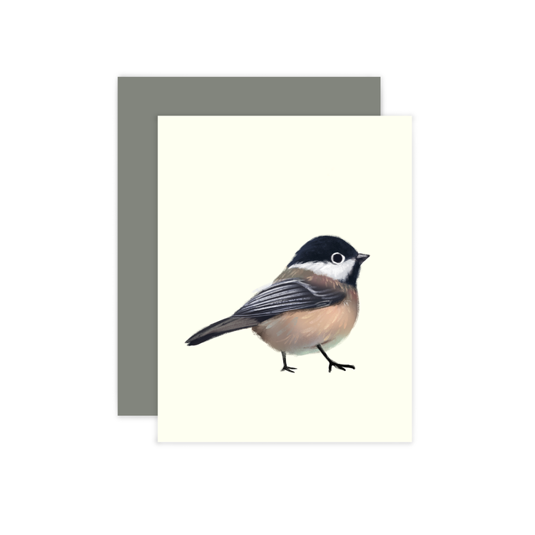 Black Capped Chickadee Bird Card