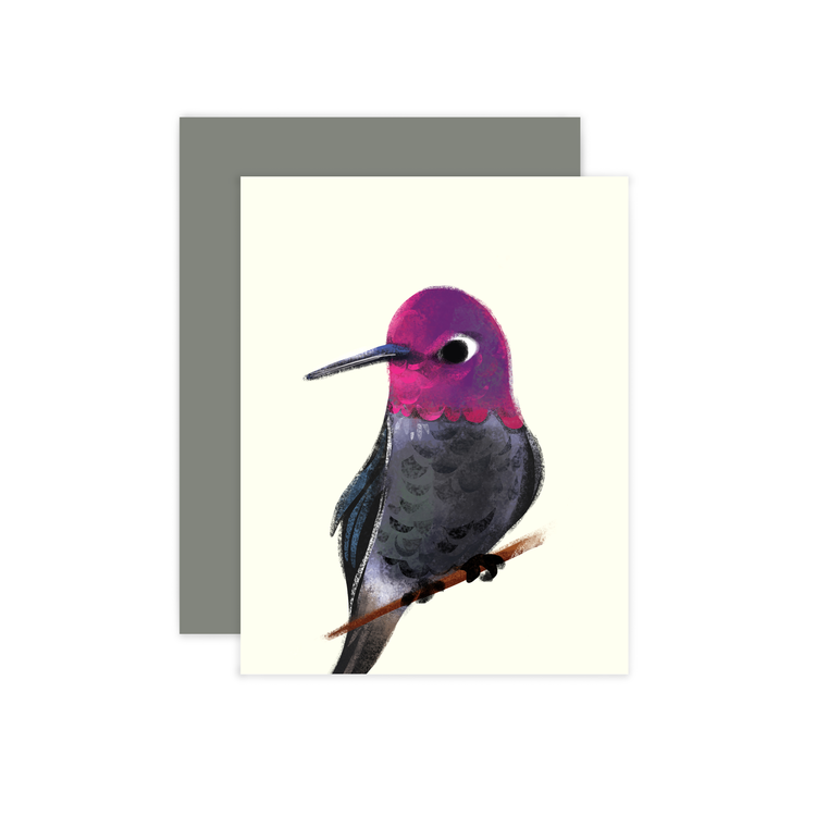 Purple Hummingbird Card