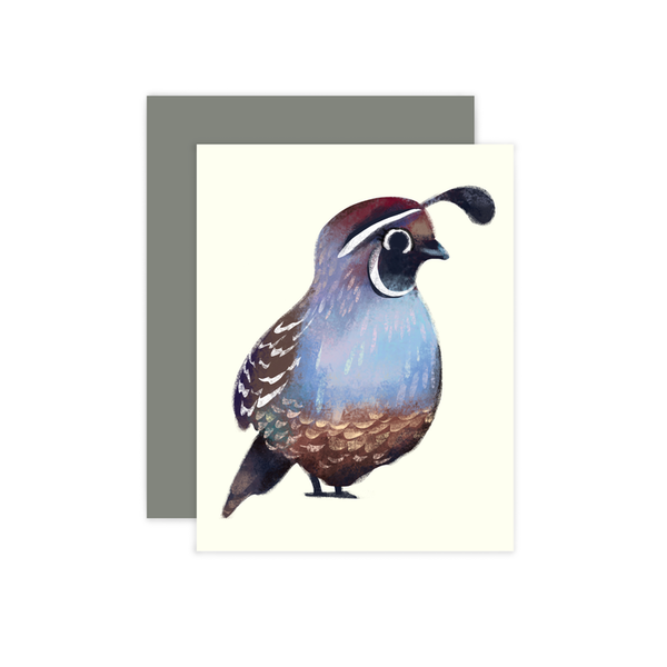 California Quail Bird Card