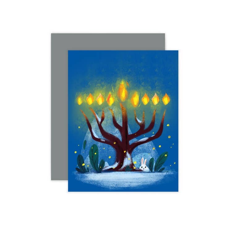 Hanukkah Snow Bunny Card