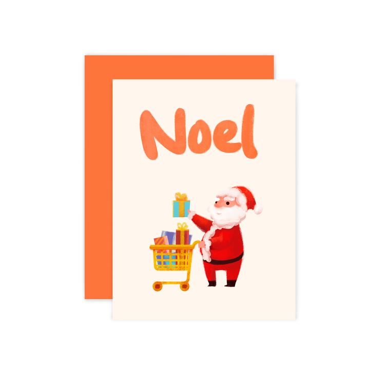 Santa Shopping Cart Card