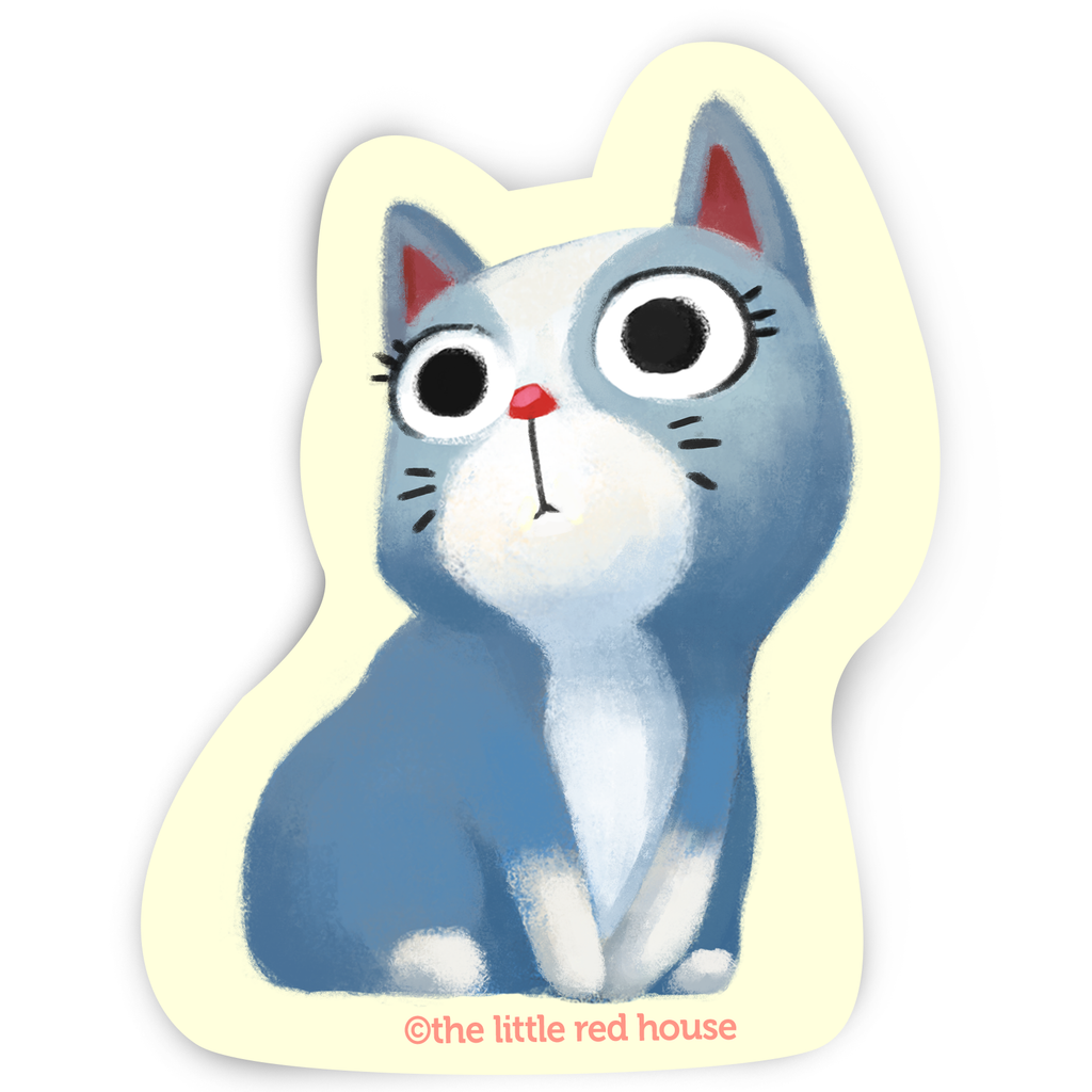 Blue Cat Vinyl Sticker