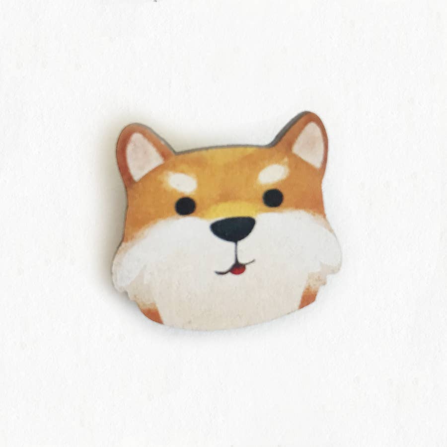 Shiba Inu Wooden Pin