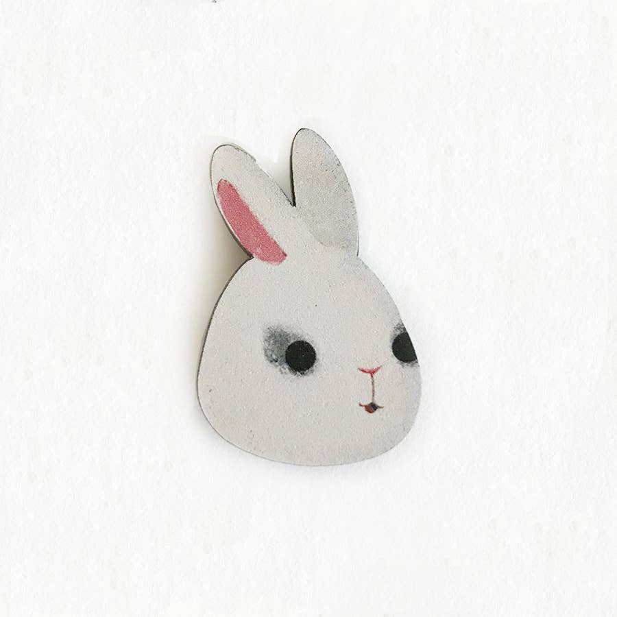 Hotot Rabbit Wooden Pin