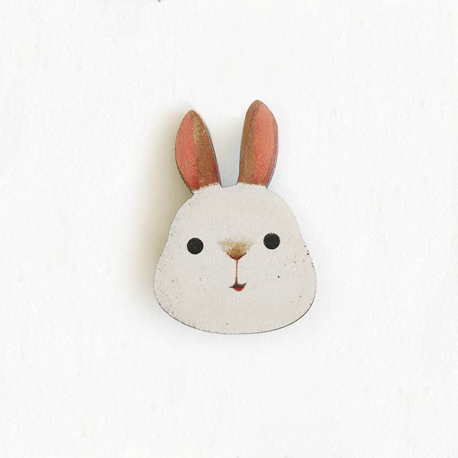 Mini Rex Rabbit Wooden Pin