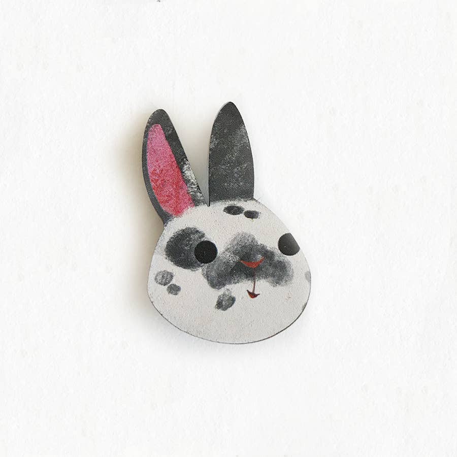 English Spot Rabbit Wooden Pin