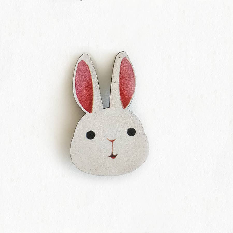 White Rabbit Wooden Pin