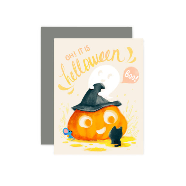 Pumpkin and Boo Card