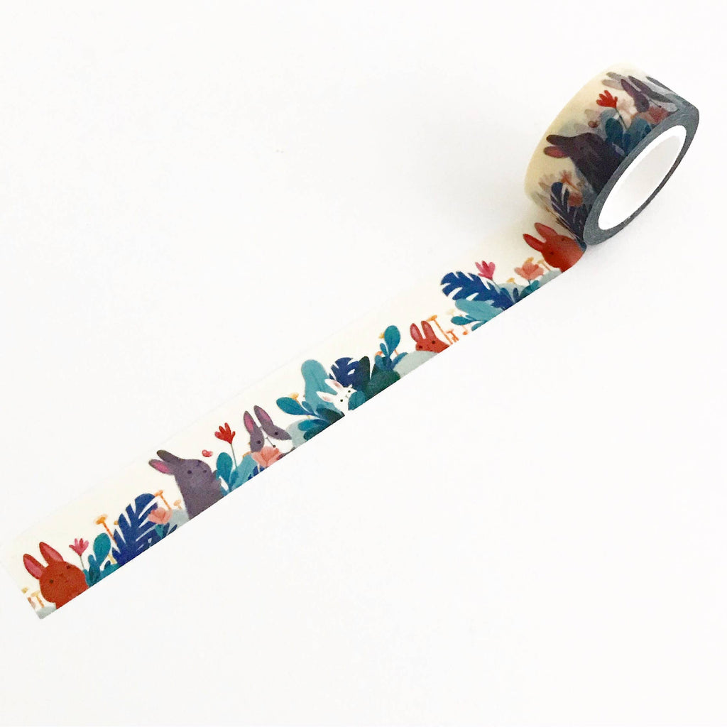 2cm Bunnies Foliage Washi Tape