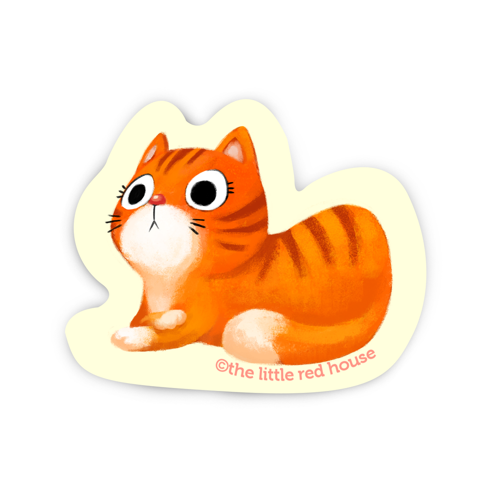 Orange Cat Vinyl Sticker