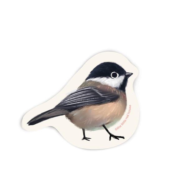 Black Capped Chickadee Bird Vinyl Sticker