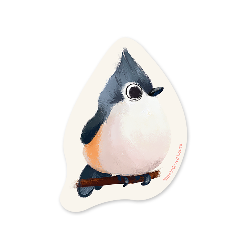 Tufted Titmouse Bird Vinyl Sticker