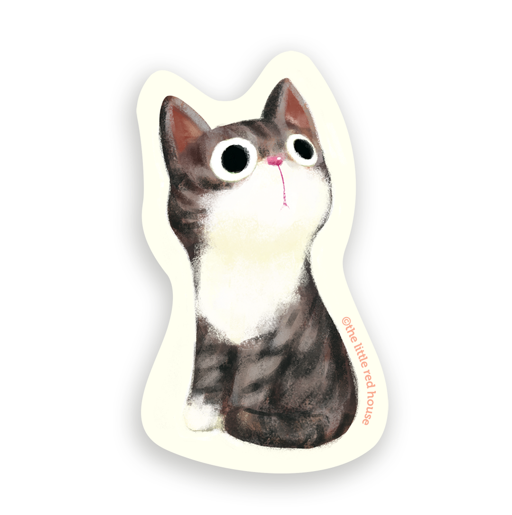 Grey Tabby Cat Vinyl Sticker