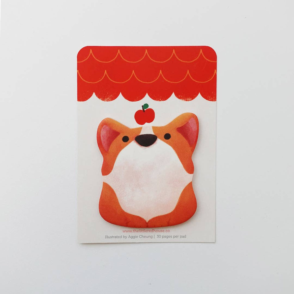 Corgi with Apple Die Cut Sticky Note