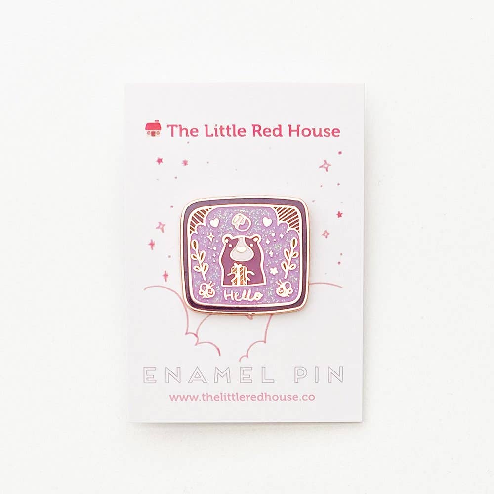 Bear Badge Speckle Enamel Pin