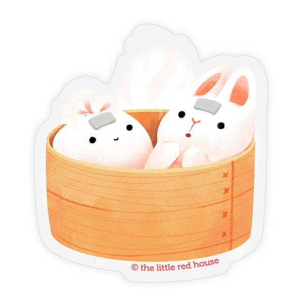 Bunny & Steam Bun Sauna Clear Sticker