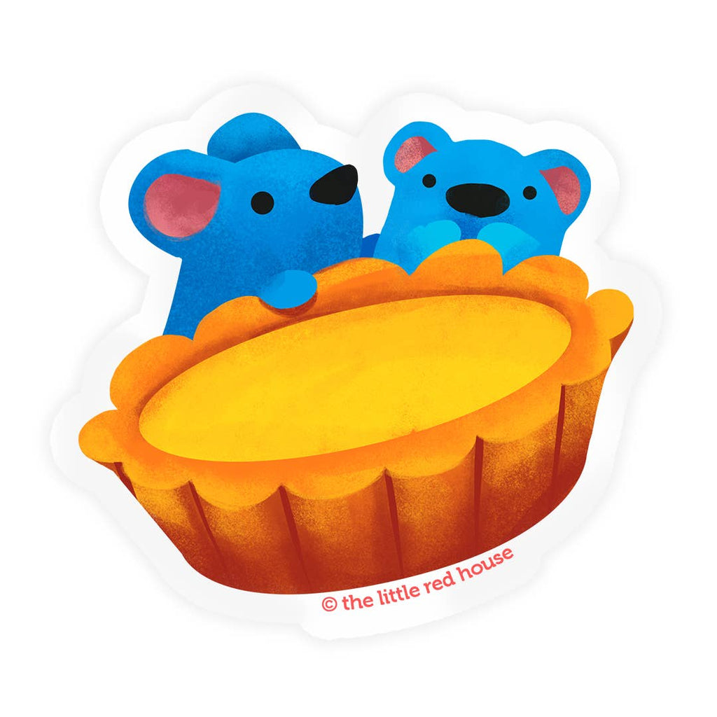 Mice Enjoying Egg Tart Clear Sticker