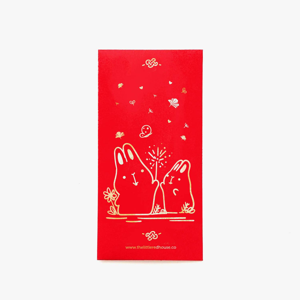 Playful Rabbits Red Pocket Envelopes