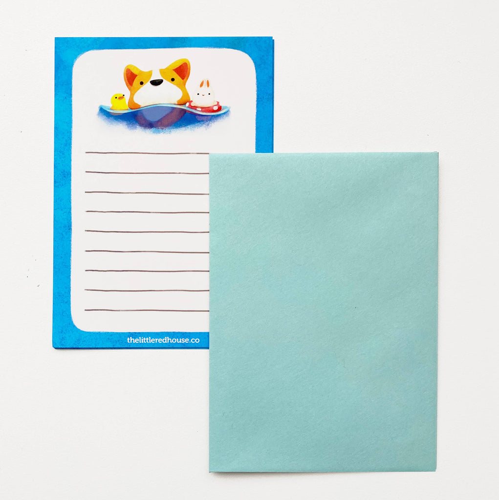 Mini Corgi Swimming Letter Set