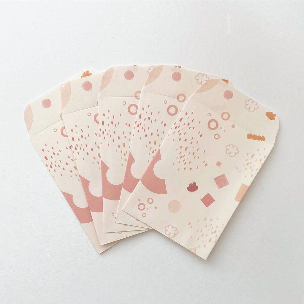 Pastel Pink Geo Shapes Small Paper Gift Bags