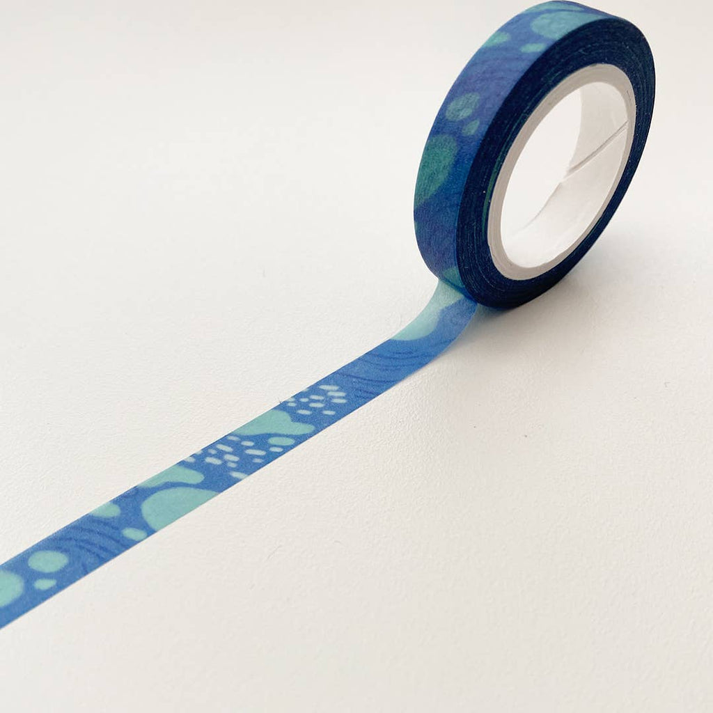 8mm Blue Organic Shape Washi Tape