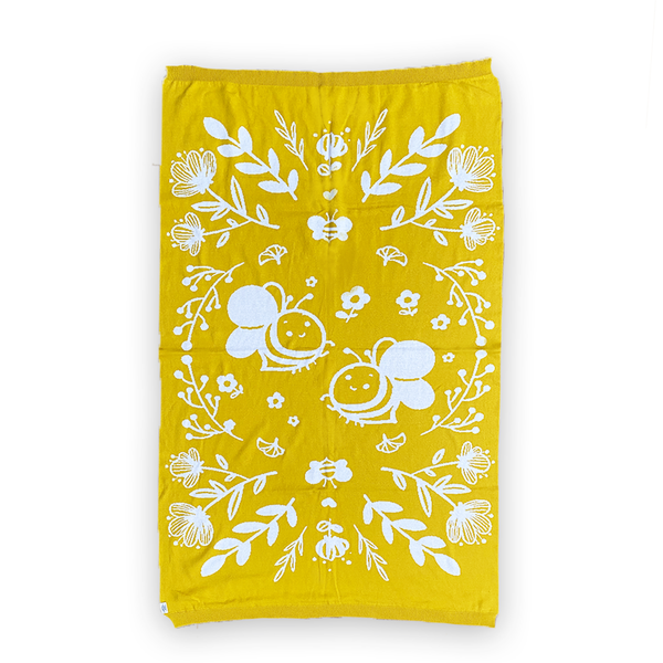 Yellow Bumble Bees Knitted Baby Blanket