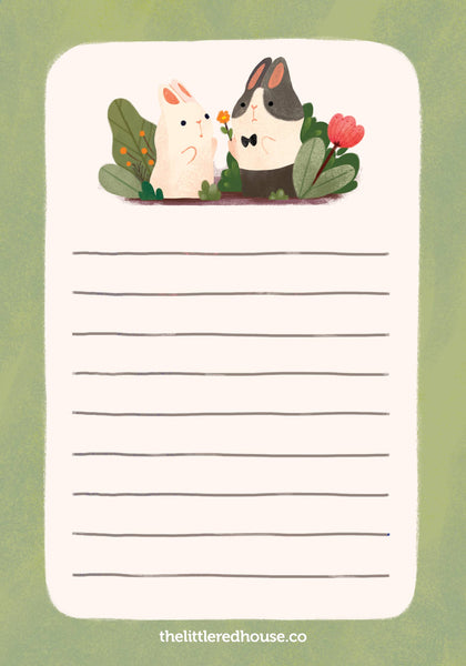 Mini Bunnies with Flowers Letter Set