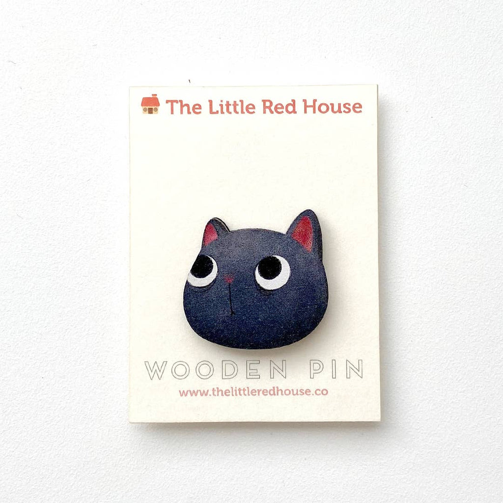 Black Cat Wooden Pin