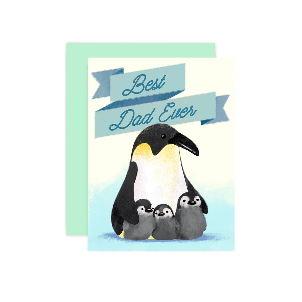 Best Dad Penguins Card