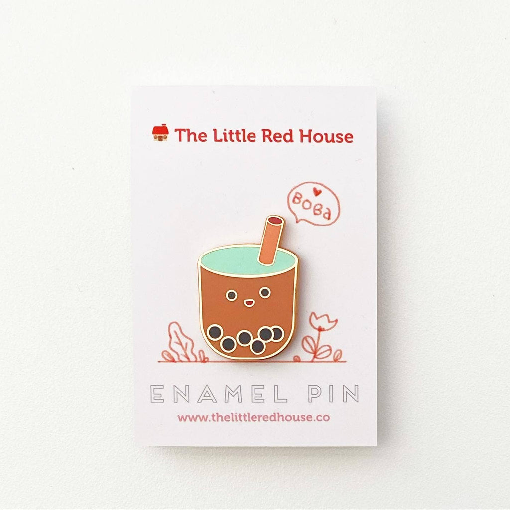 Boba Rose Gold Plating Enamel Pin