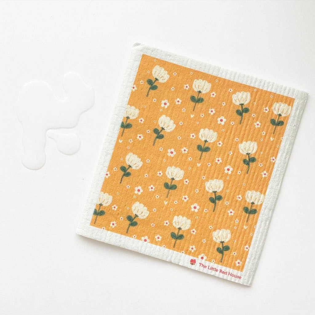 Yellow Floral Reusable Kitchen Towel