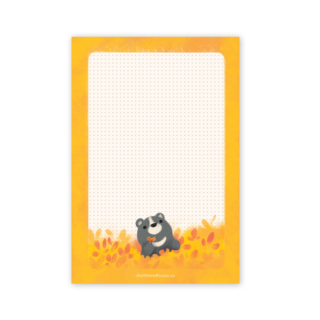 Dot Grid Harvest Bear Notepad