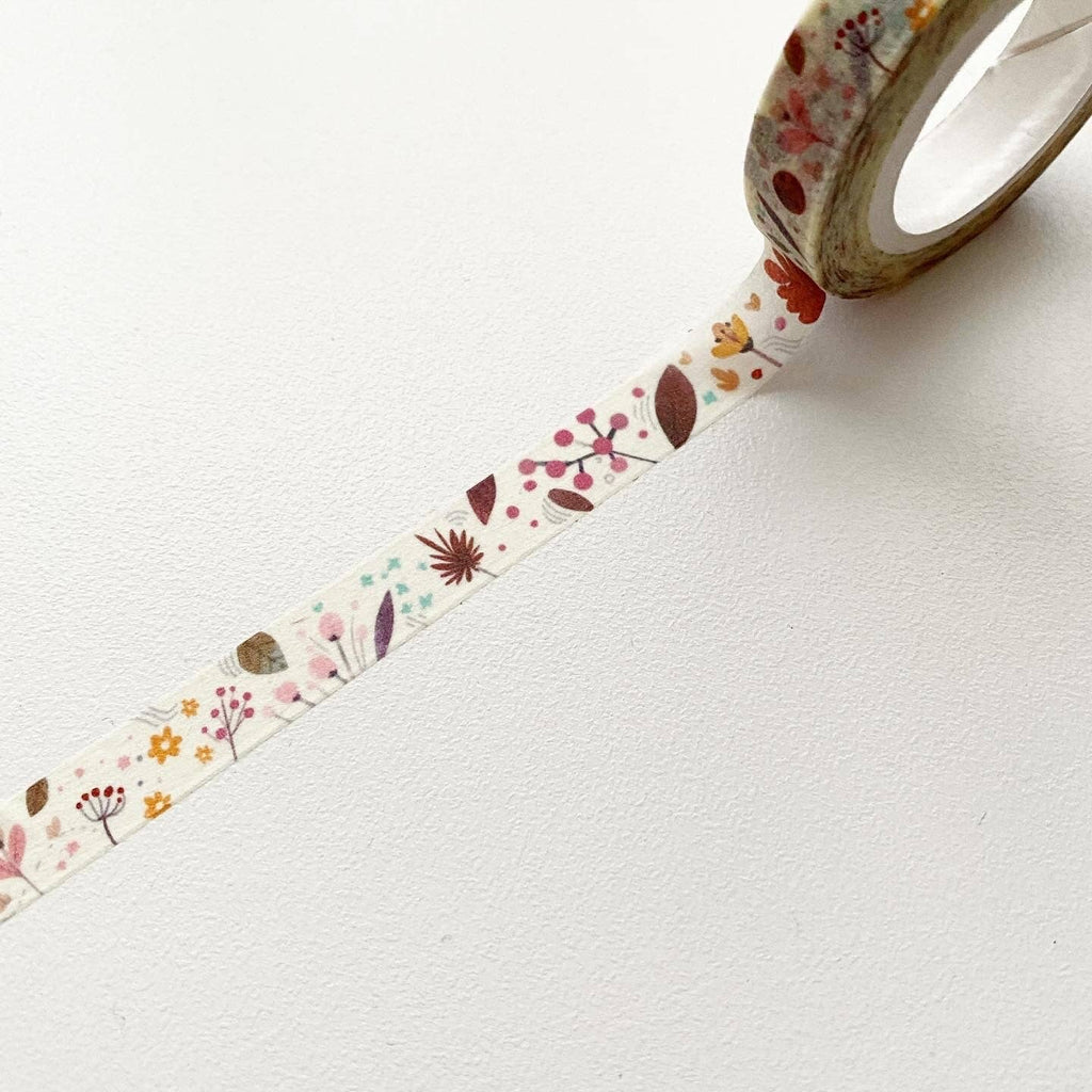 8mm Spring Floral Cream Thin Washi Tape