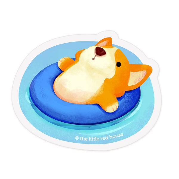 Chill Corgi Clear Sticker