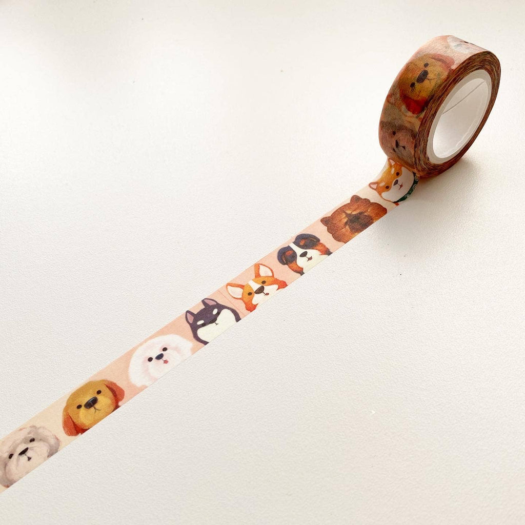 15mm Dog Faces Washi Tape