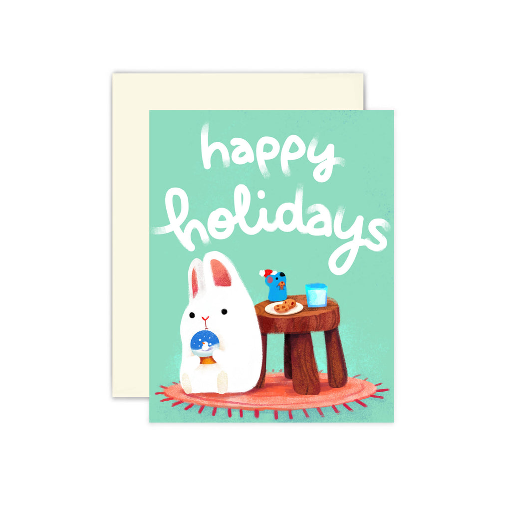 Bunny Snow Globe Card