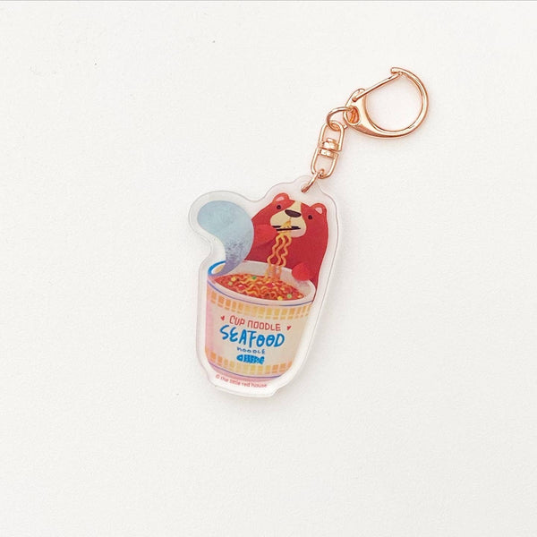 Cup Noodle Bear Acrylic Keychain